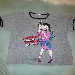 Vintage Womens Betty Boop crop top T shirt